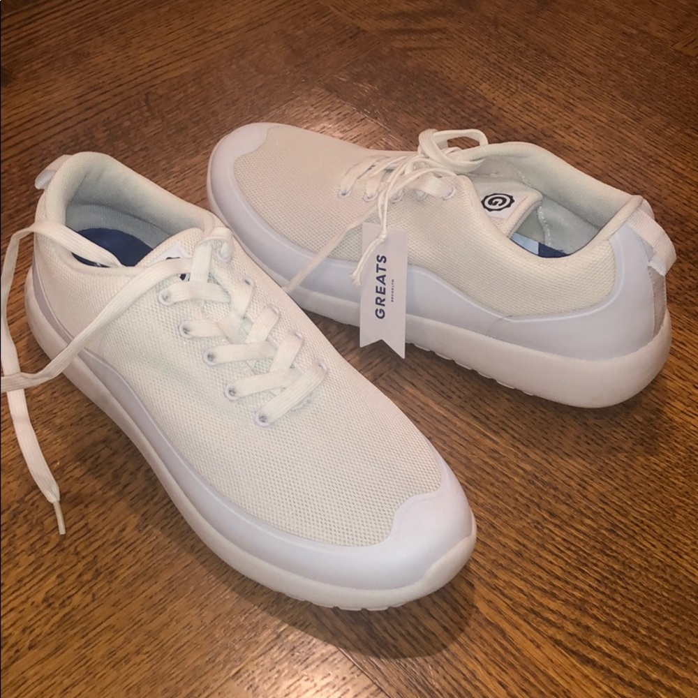 Greats - All White Sneakers - Size 11.5